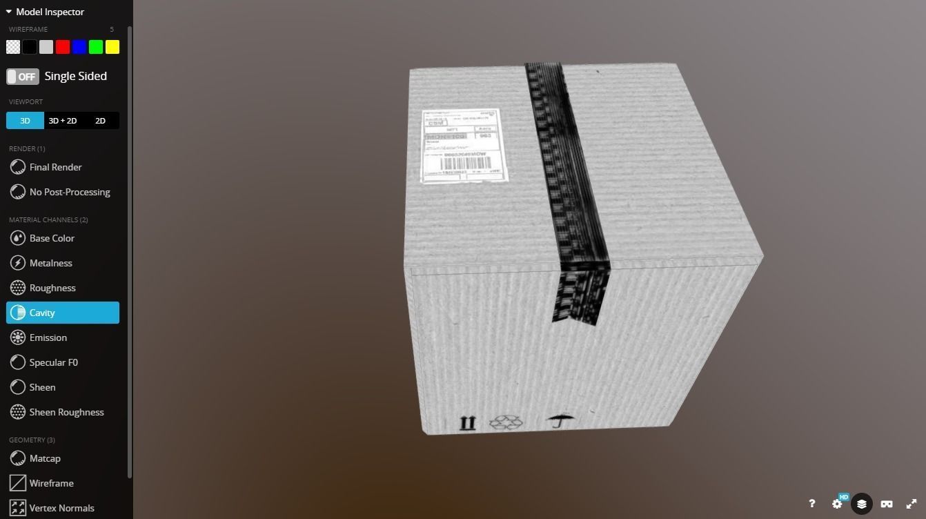 Box 300X300X300 Low poly model Low-poly 3D model_5