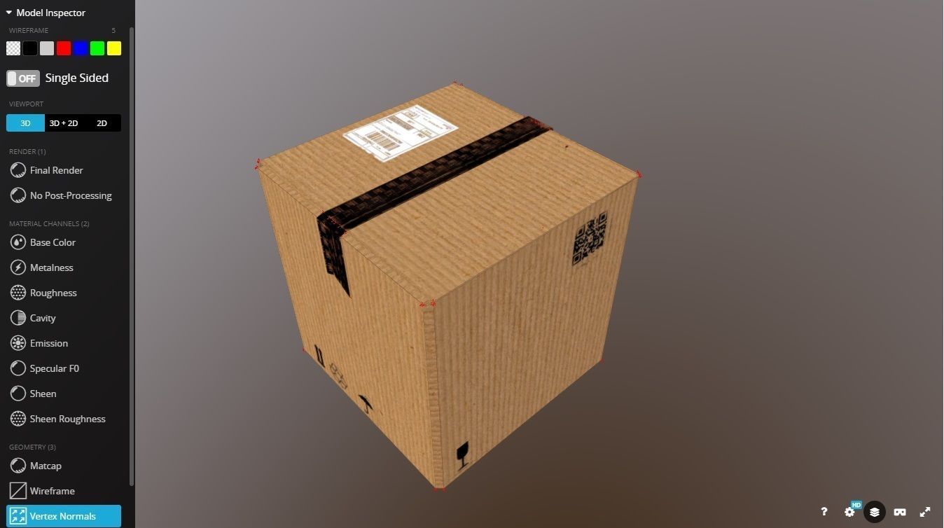 Box 300X300X300 Low poly model Low-poly 3D model_10