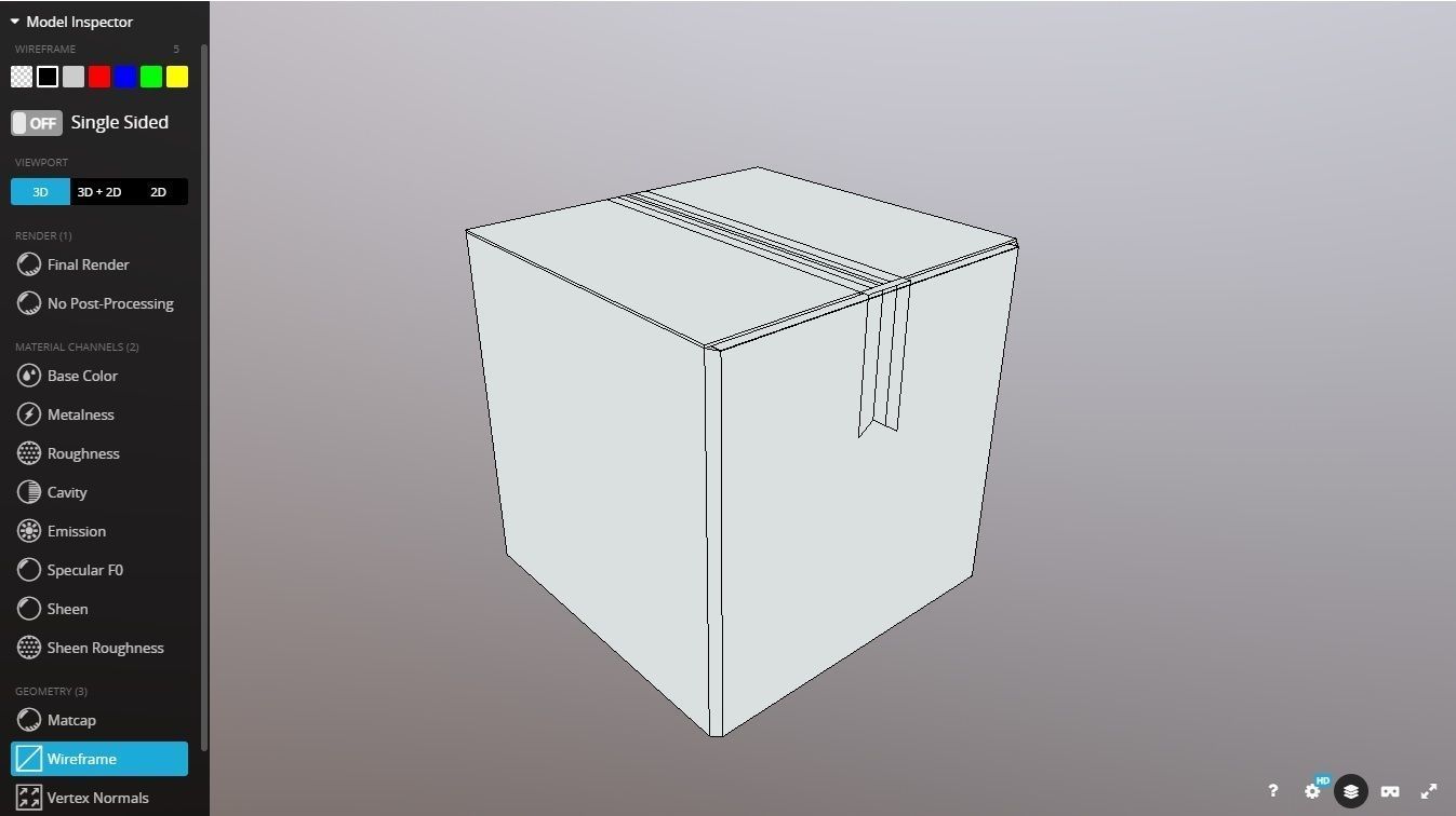 Box 300X300X300 Low poly model Low-poly 3D model_8
