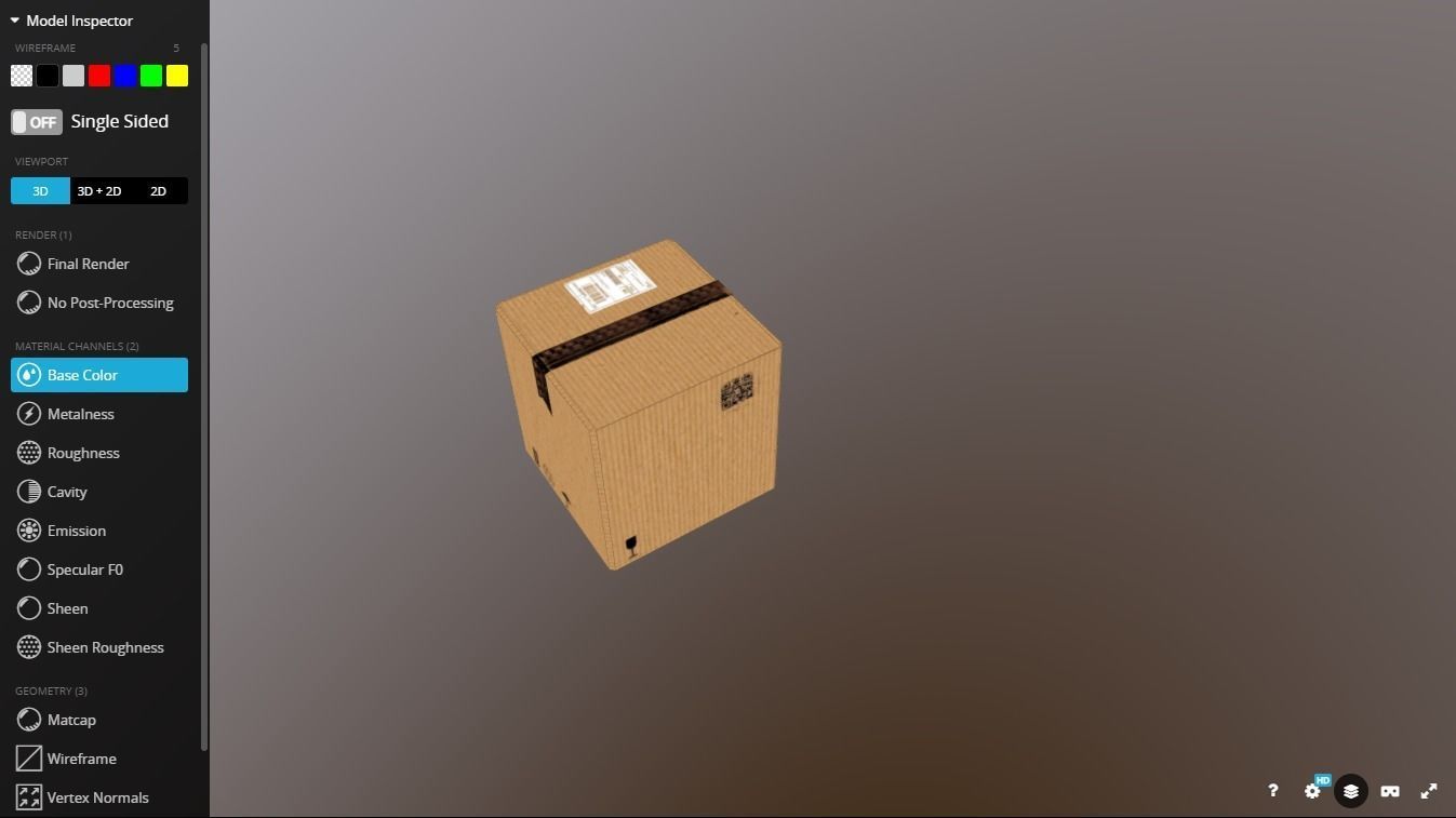 Box 300X300X300 Low poly model Low-poly 3D model_3