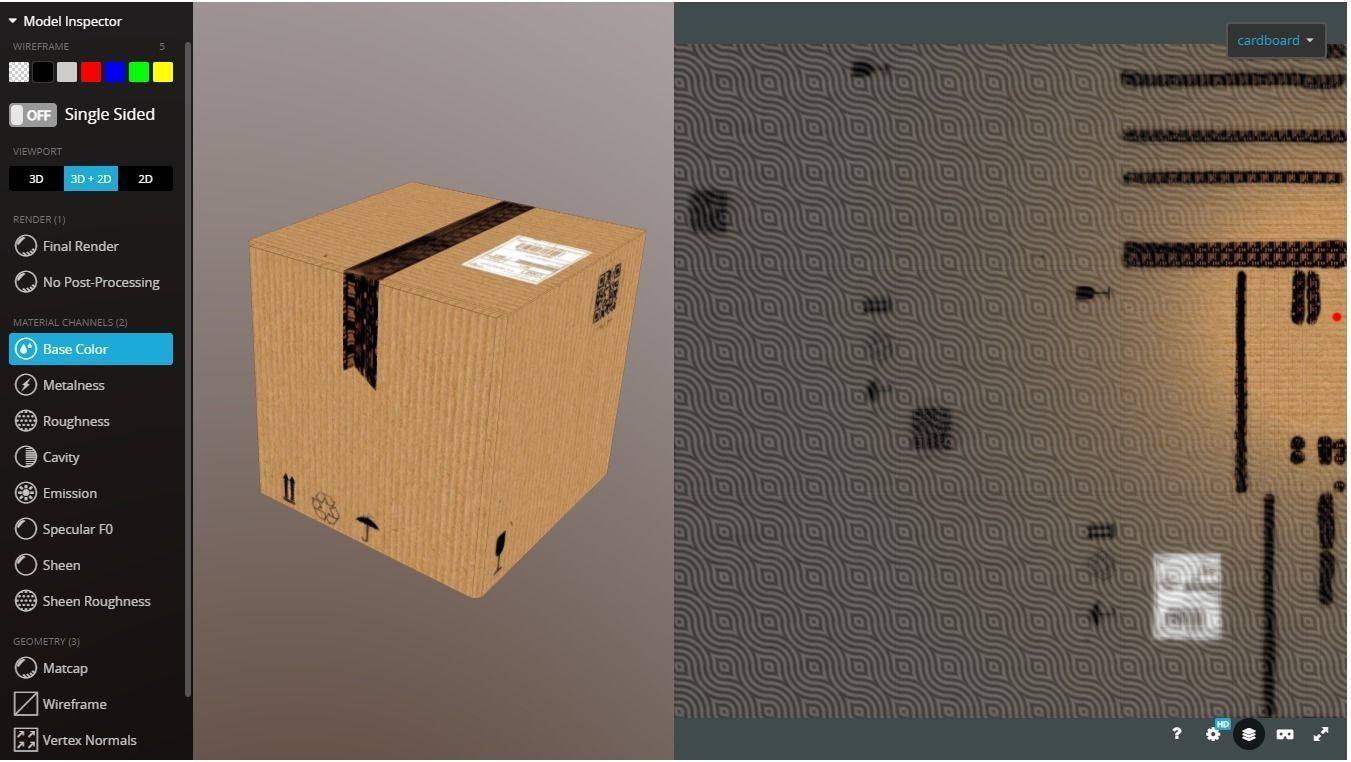 Box 300X300X300 Low poly model Low-poly 3D model_7