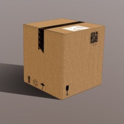 Box 300X300X300 Low poly model Low-poly 3D model_1
