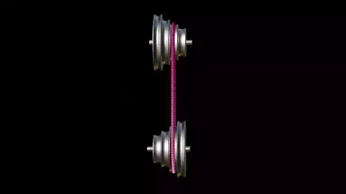 Mechanical Pulley Animated 5 3D model