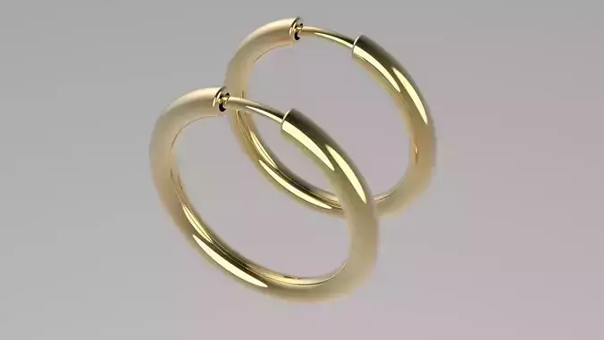 Round Hoop Earrings  3D print model