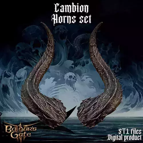 Fantasy Cambion Horns Set Baldurs Gate 3 3D print model Fantasy Cambion Horns Set Baldurs Gate 3 3D print model