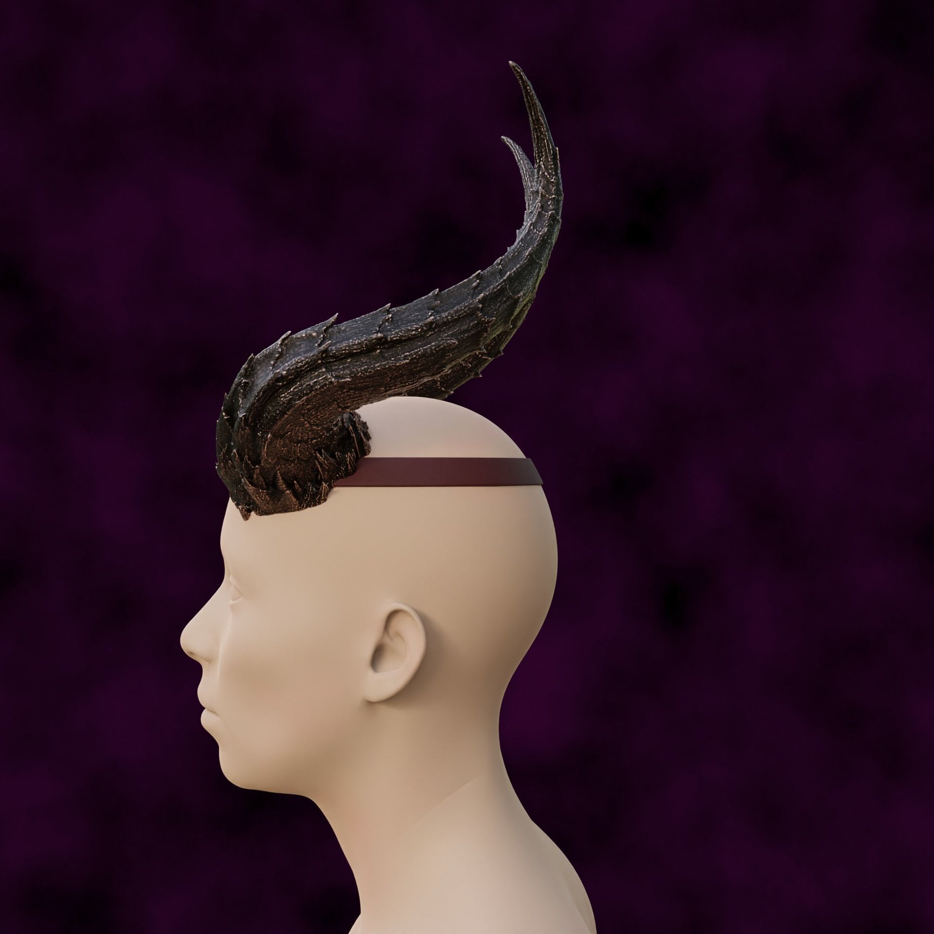 Fantasy Cambion Horns Set Baldurs Gate 3 3D print model_4