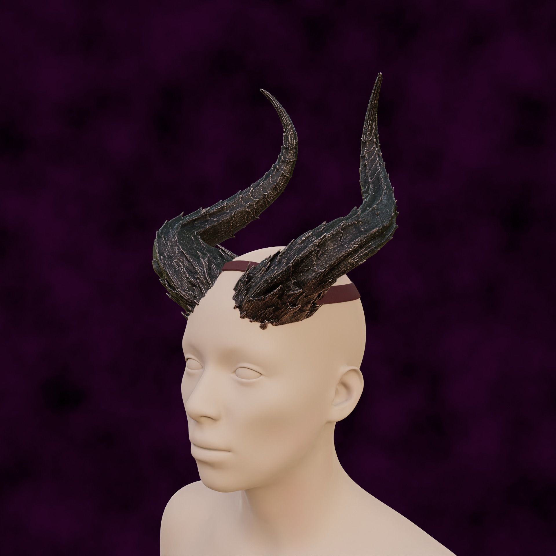 Fantasy Cambion Horns Set Baldurs Gate 3 3D print model_2