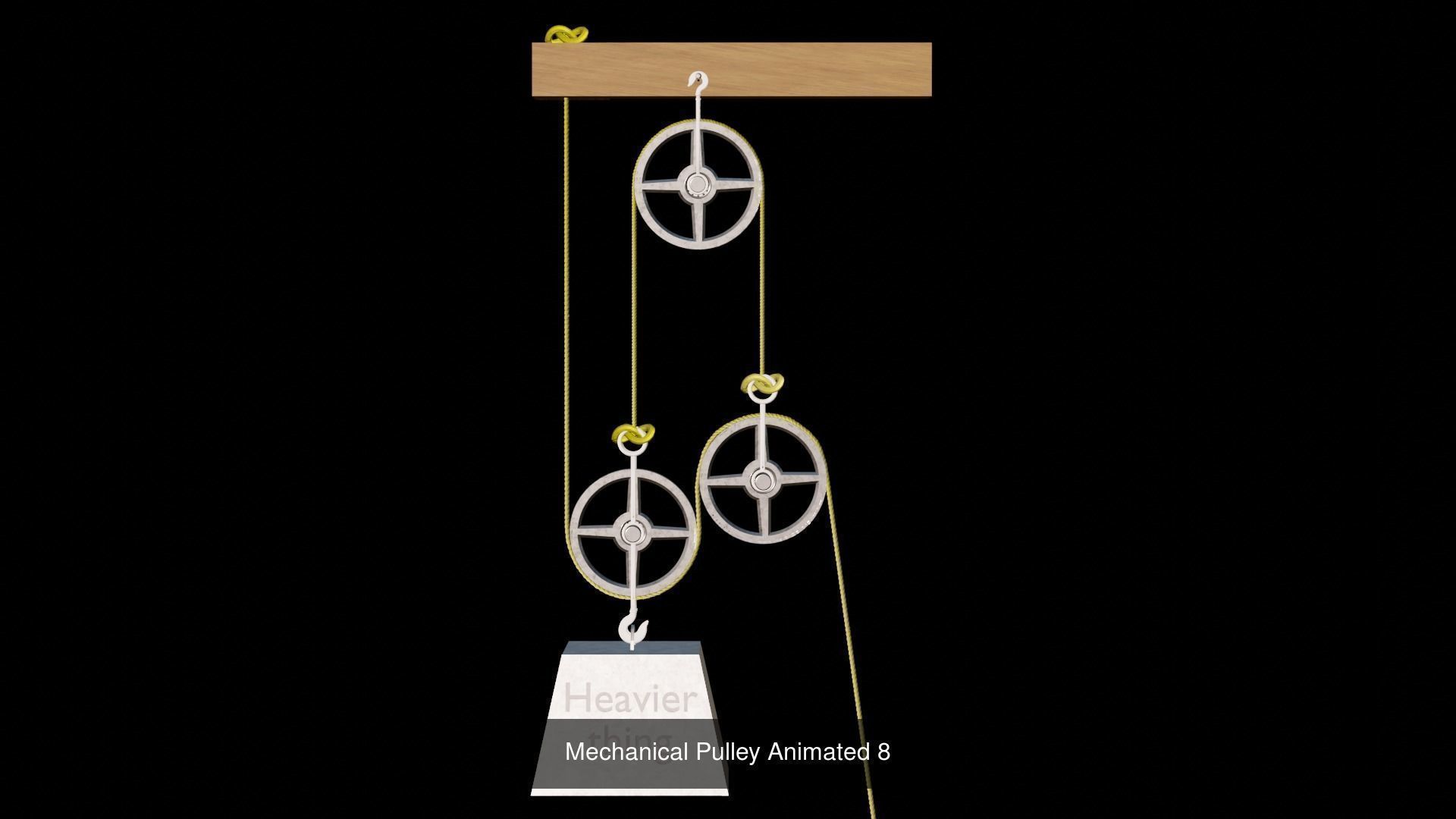 Mechanical Pulleys Animated 3D Model Collection_9