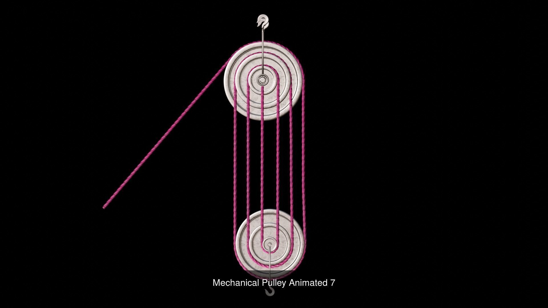 Mechanical Pulleys Animated 3D Model Collection_8