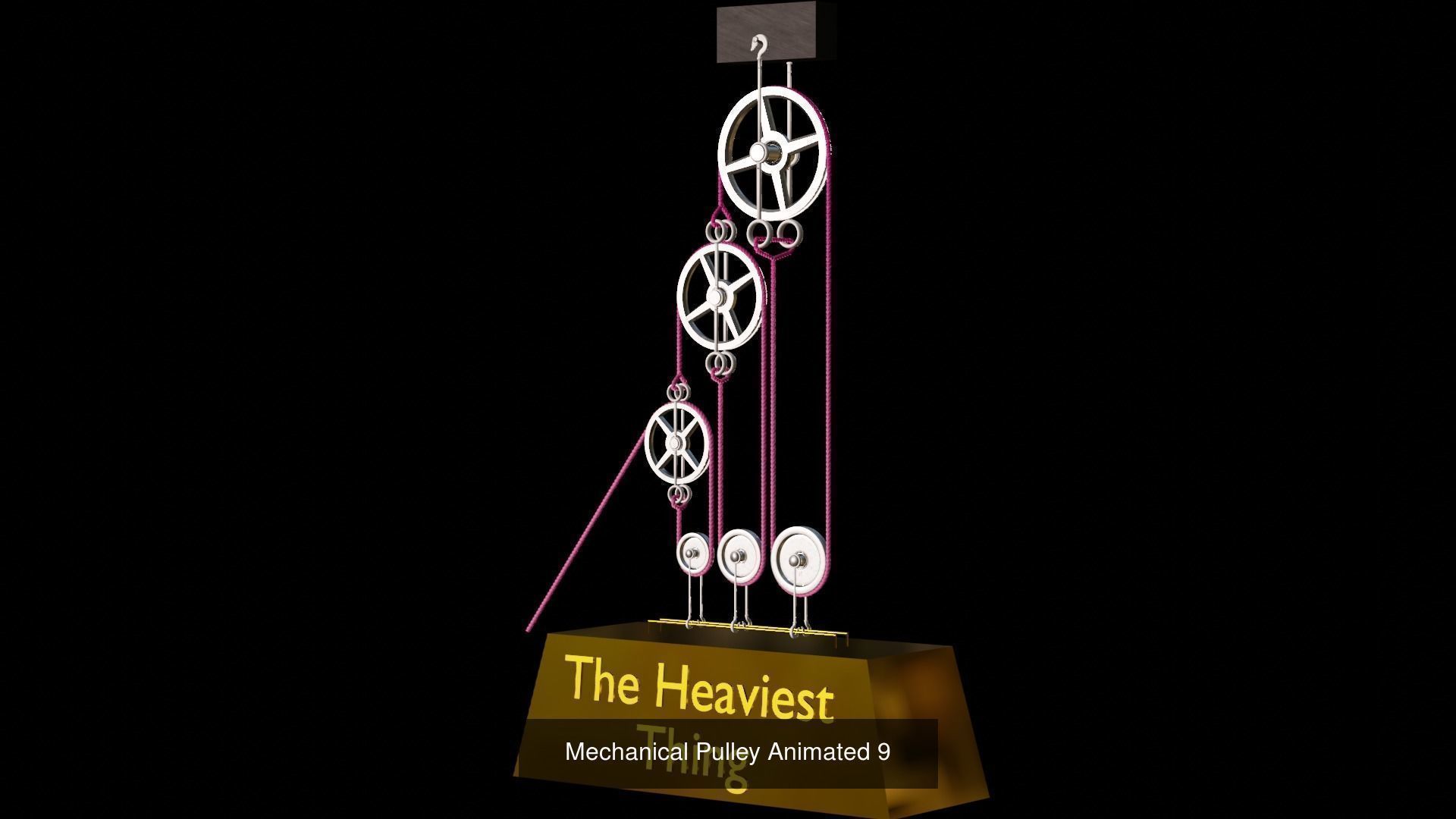 Mechanical Pulleys Animated 3D Model Collection_10