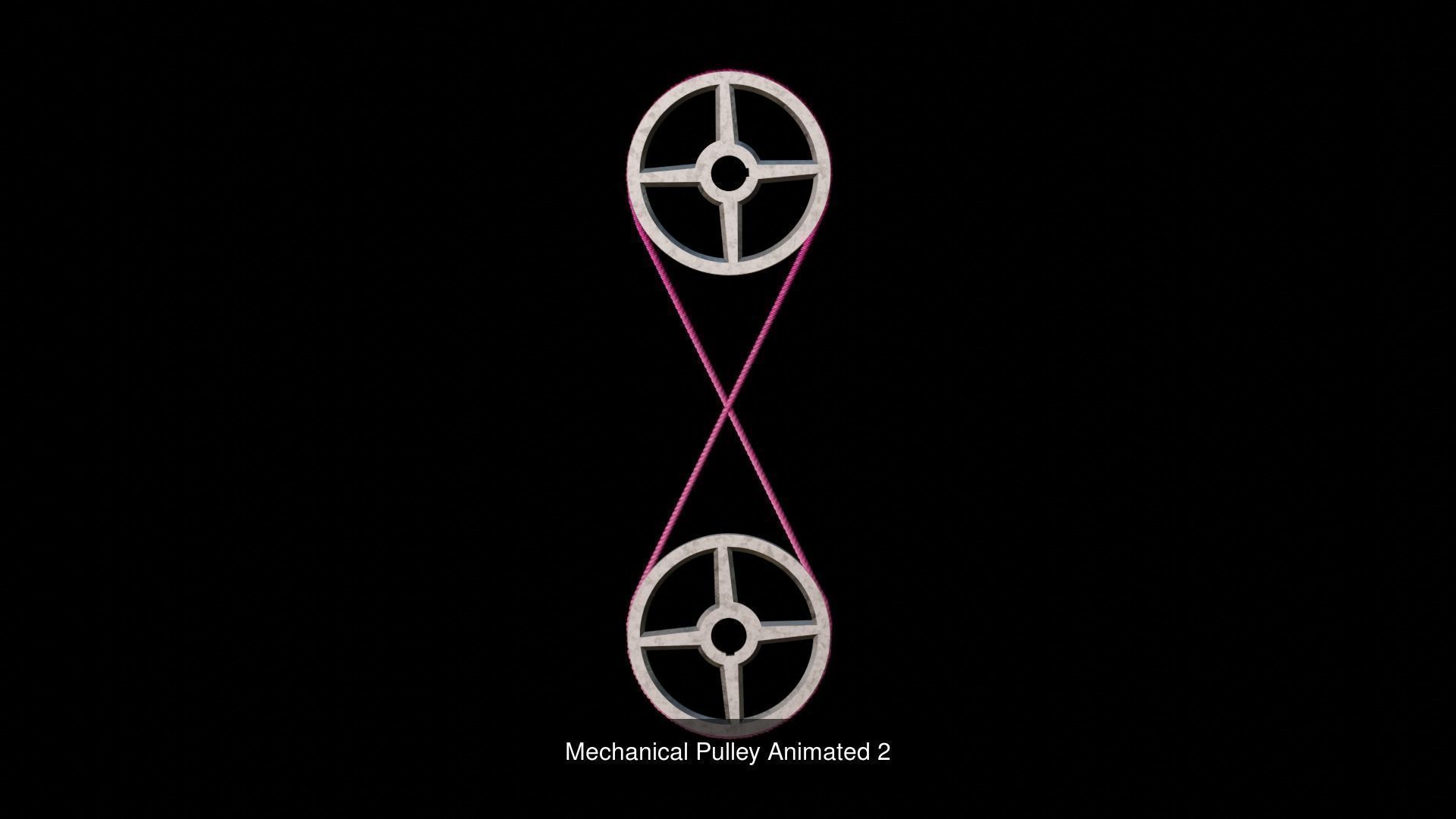 Mechanical Pulleys Animated 3D Model Collection_3