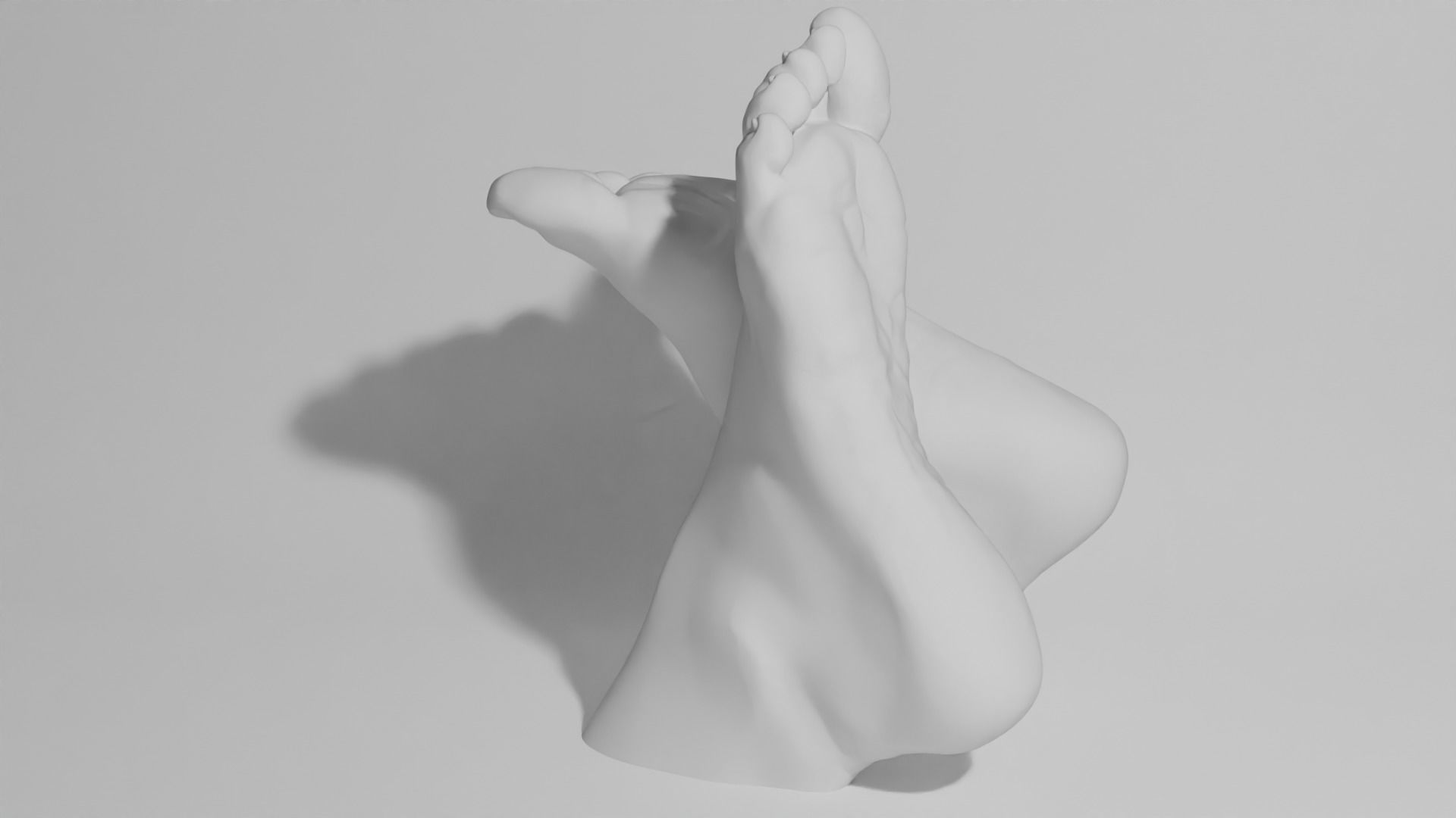 Female feet sculpture 3D model_3