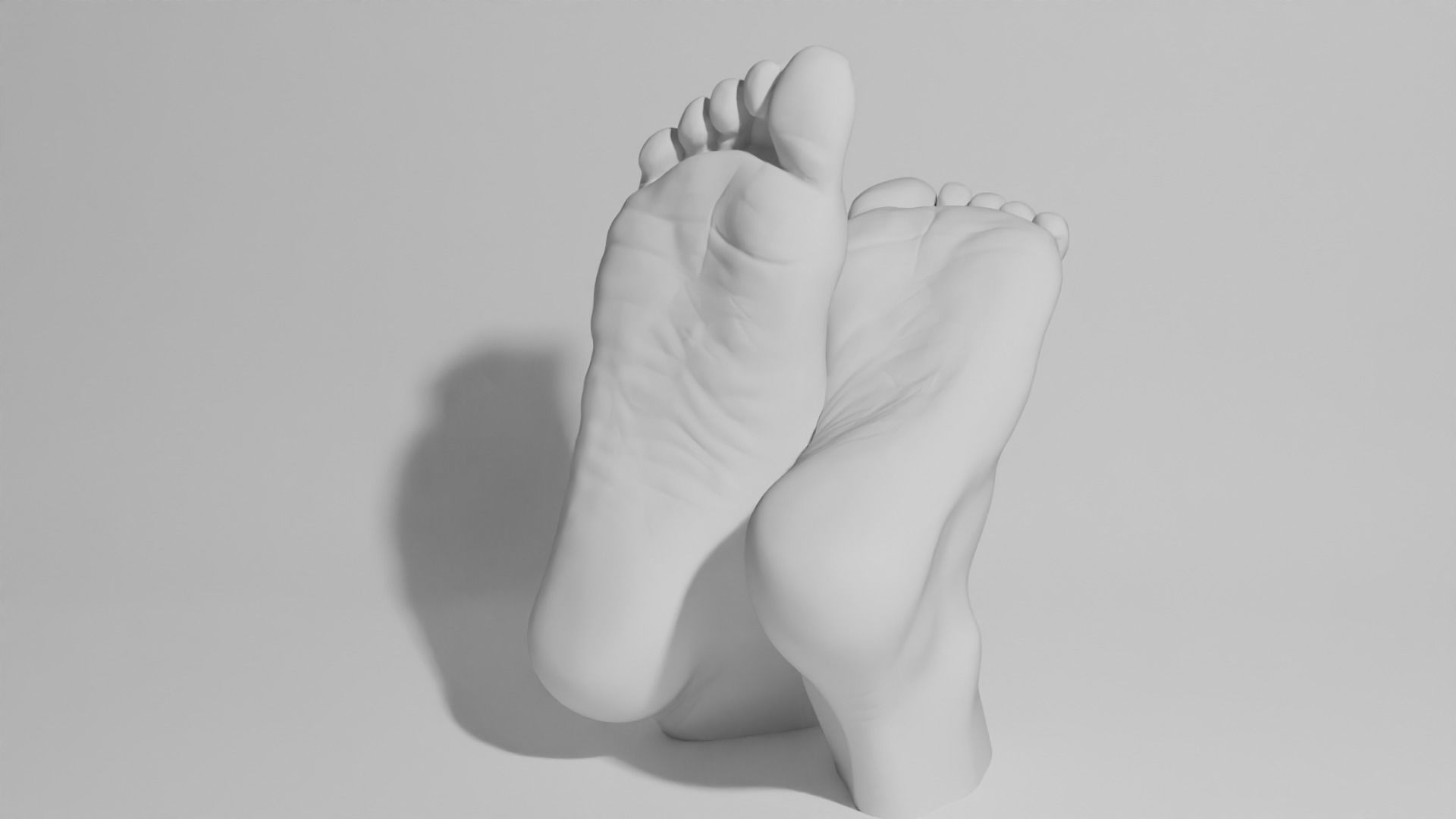 Female feet sculpture 3D model_4
