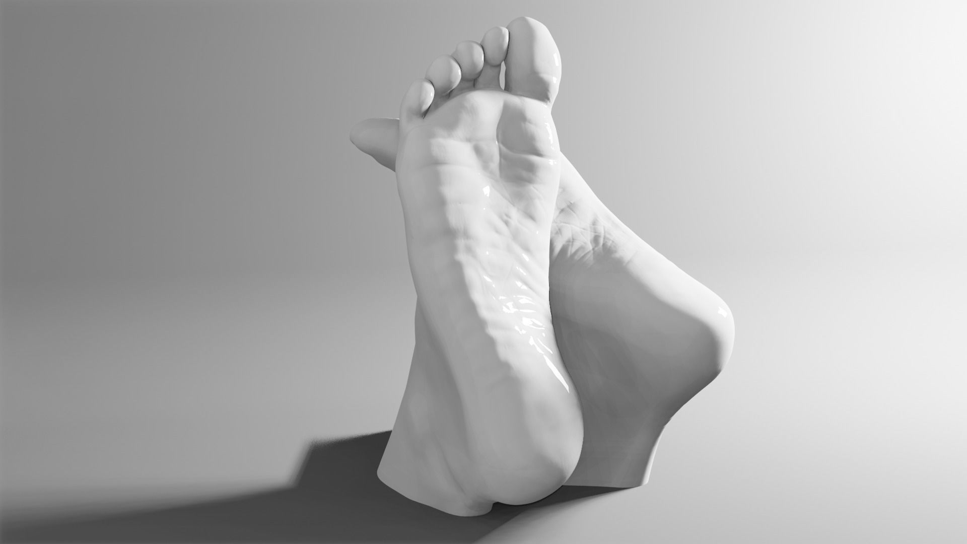 Female feet sculpture 3D model_8