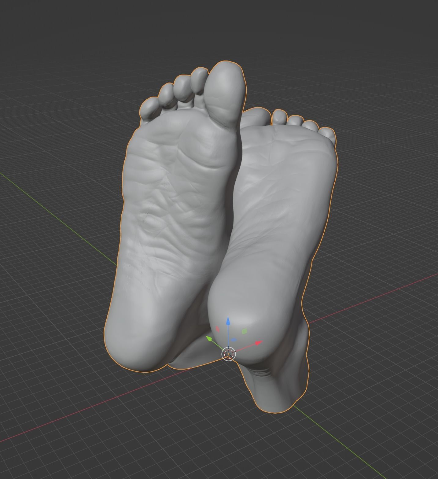 Female feet sculpture 3D model_11