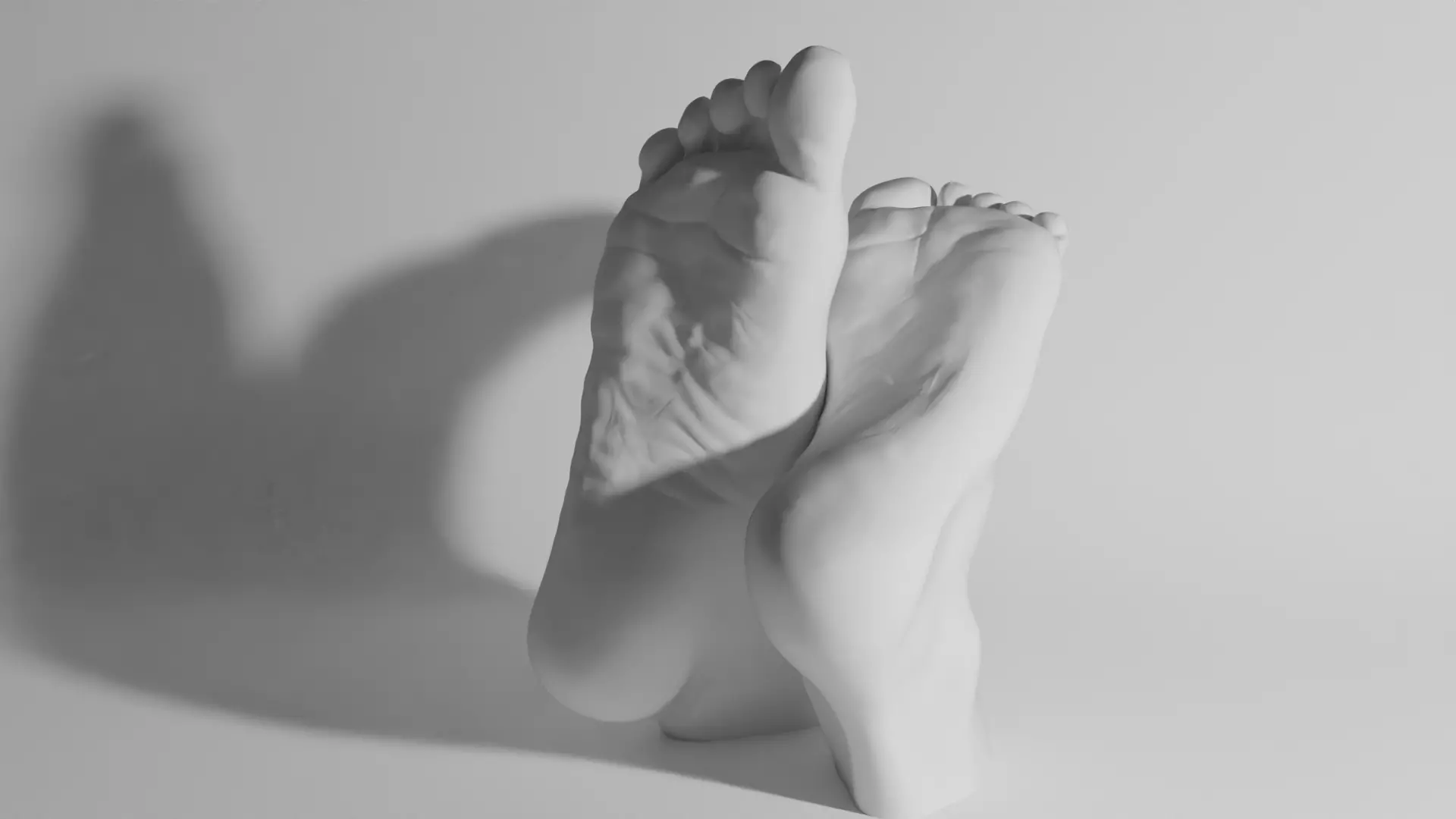 Female feet sculpture 3D model_0