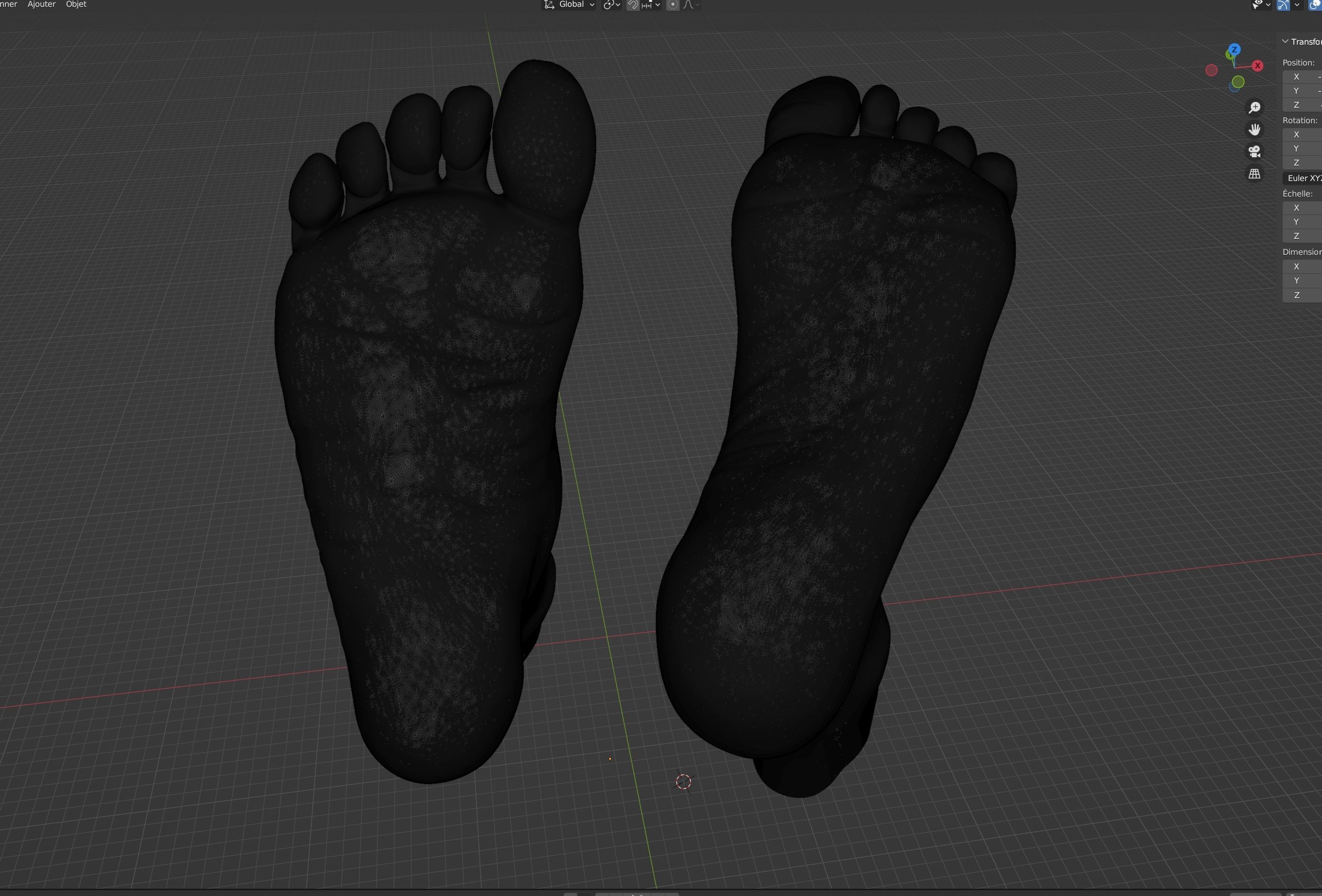 Female feet sculpture 3D model_22