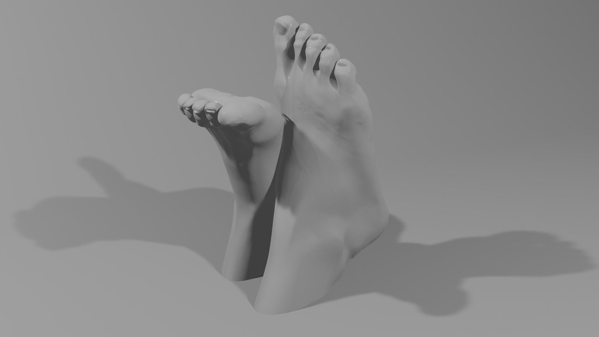 Female feet sculpture 3D model_14