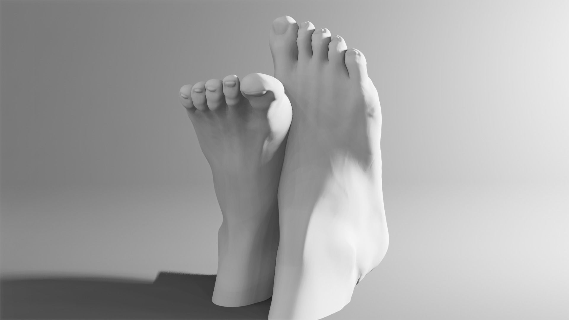 Female feet sculpture 3D model_7