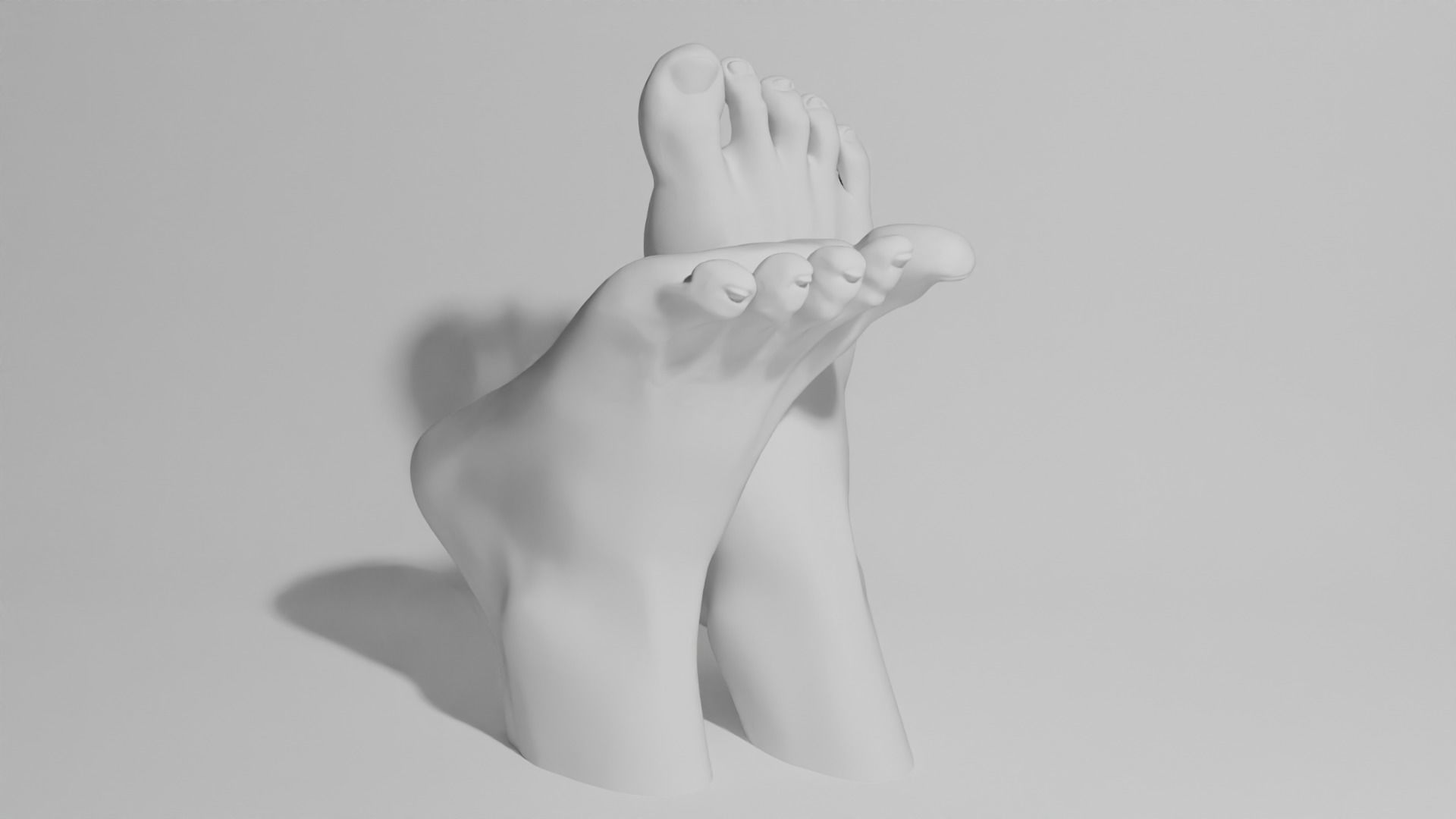 Female feet sculpture 3D model_6
