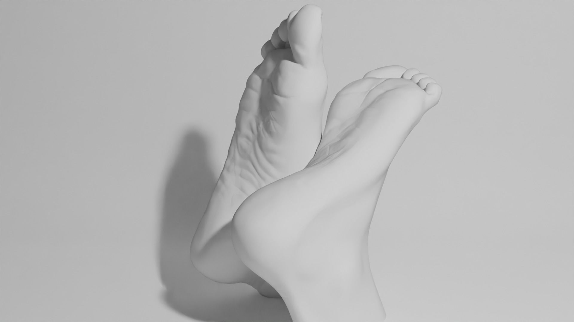 Female feet sculpture 3D model_2