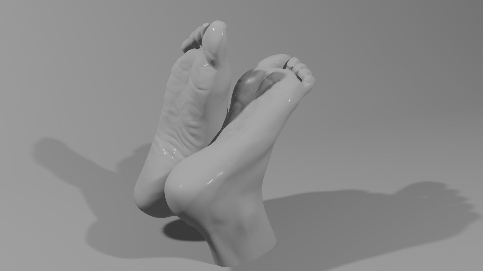 Female feet sculpture 3D model_12