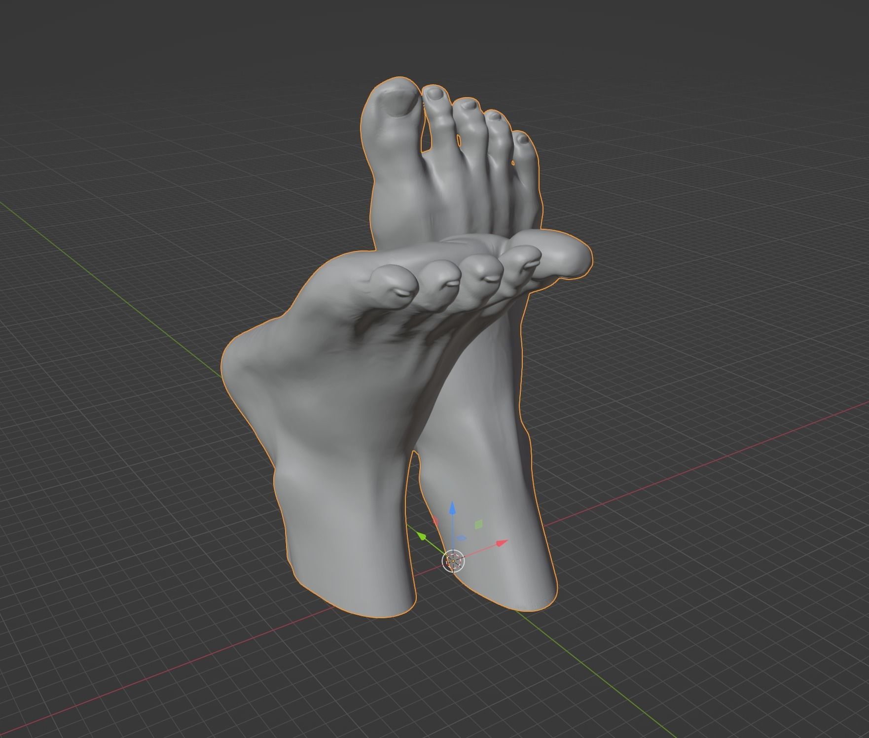 Female feet sculpture 3D model_10