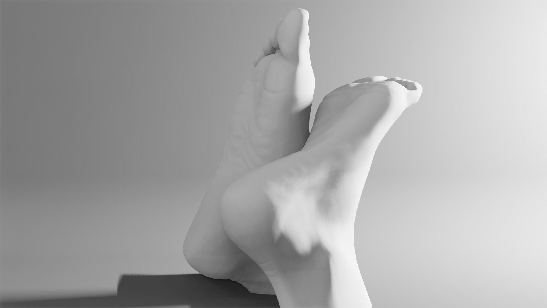 Female feet sculpture 3D model_1