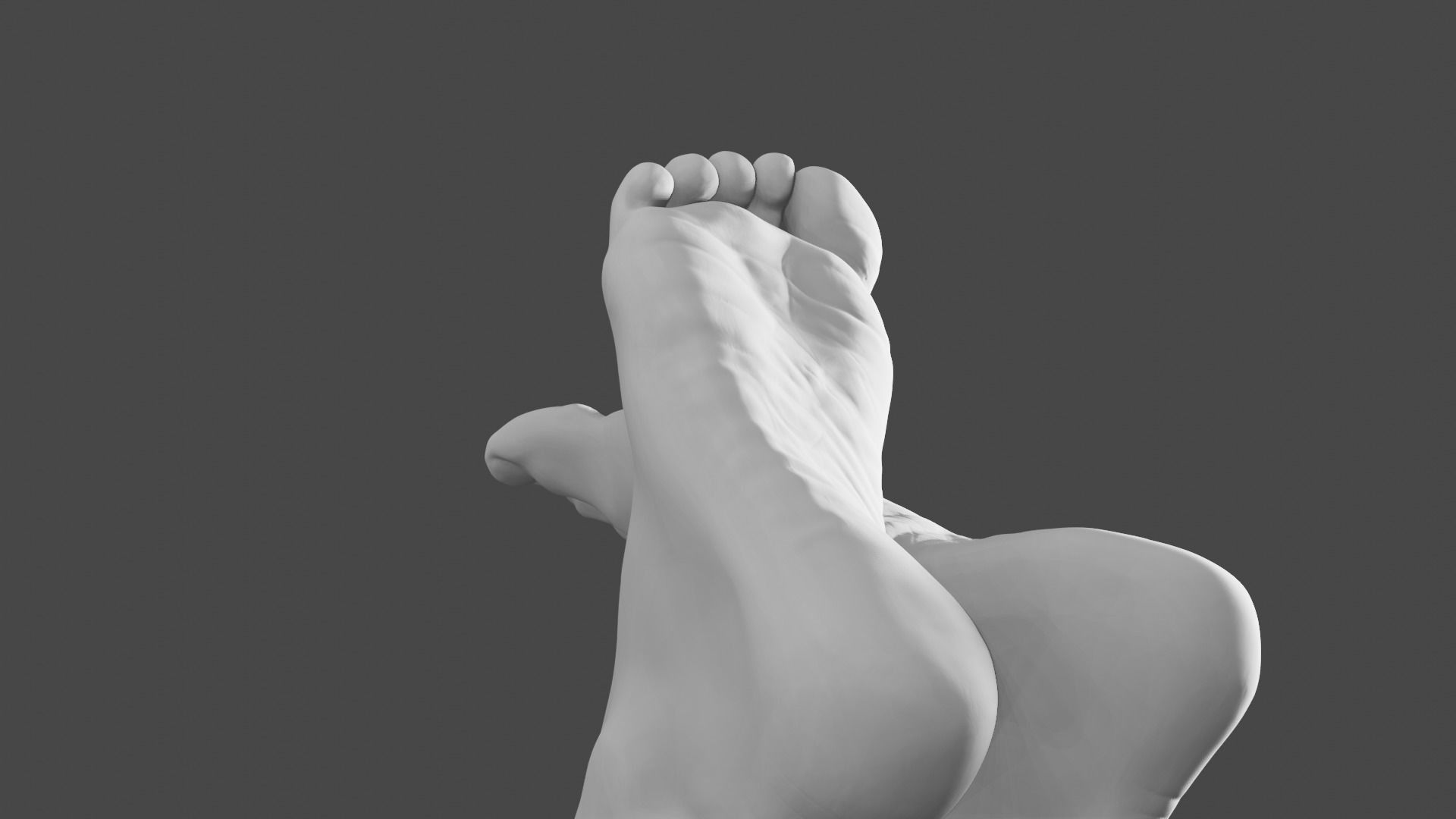Female feet sculpture 3D model_9