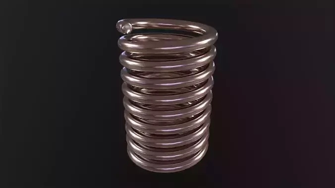 Coil Spring 3D Model Low-poly 3D model