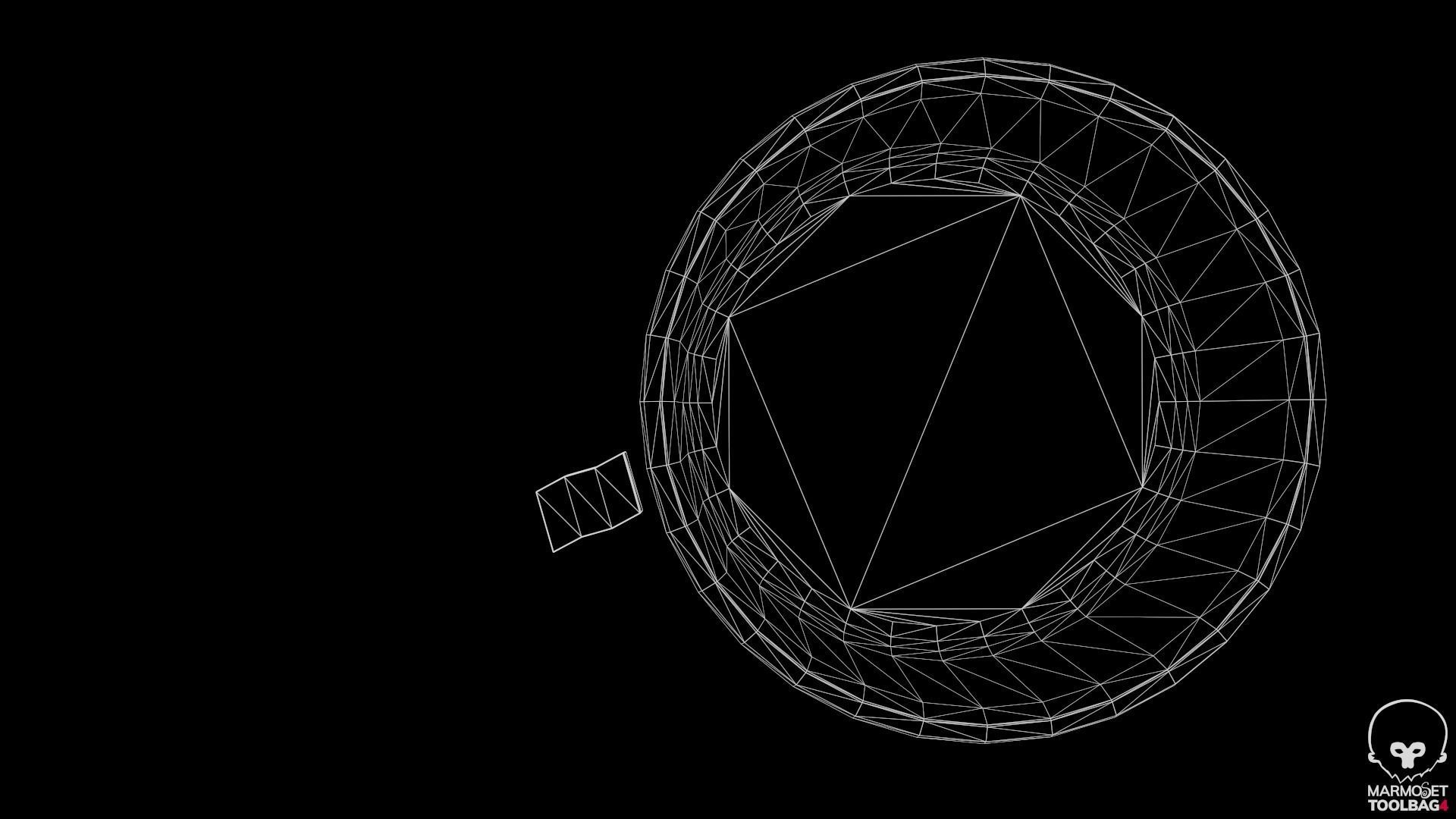 Basin and Sponge Low-poly 3D model_11