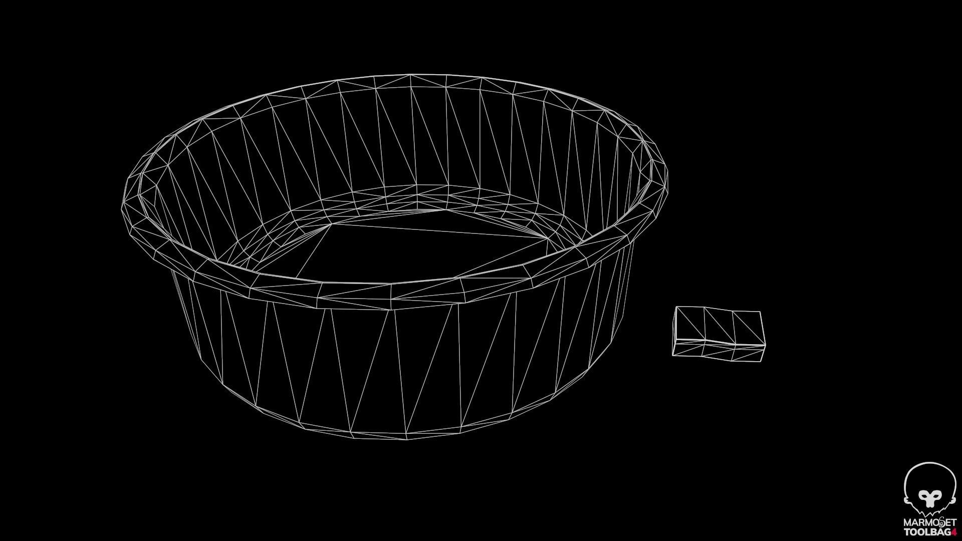Basin and Sponge Low-poly 3D model_9