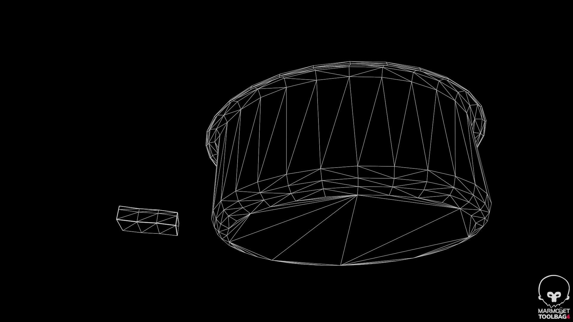 Basin and Sponge Low-poly 3D model_12