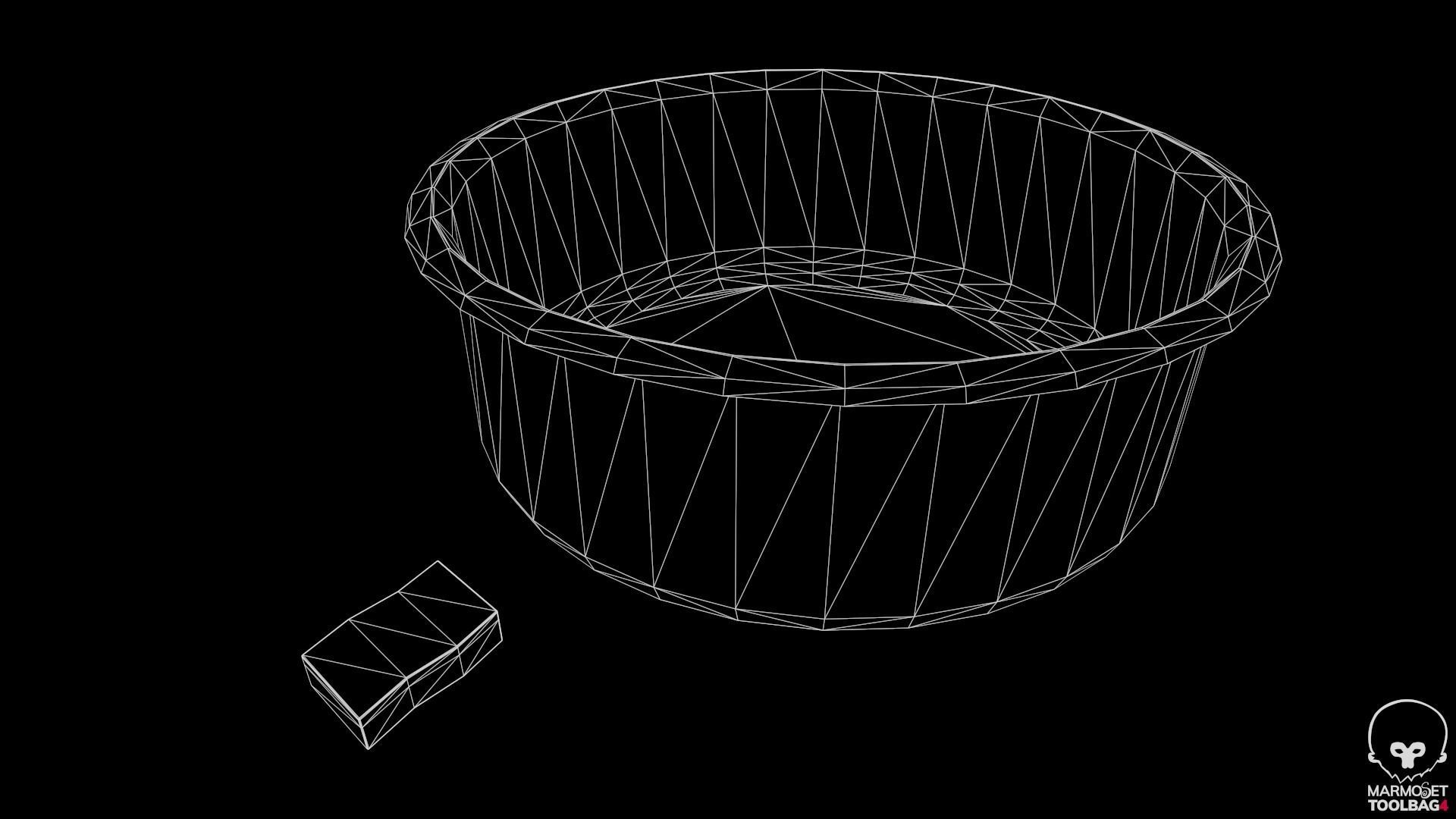 Basin and Sponge Low-poly 3D model_10