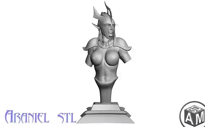  Araniel Elf Girl bust 3D print model