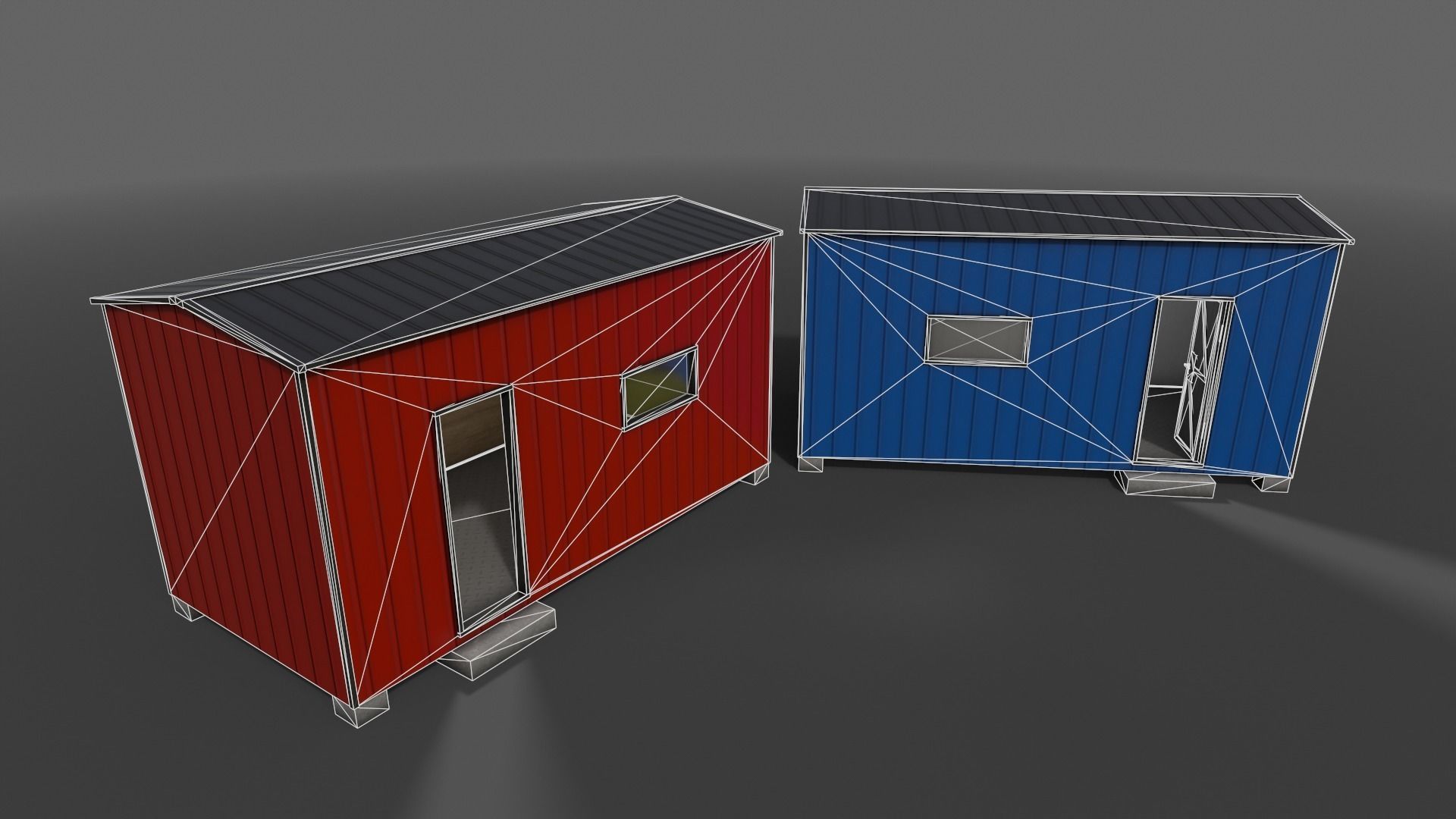PBR Shed House A 20ft V4 Low-poly 3D model_13