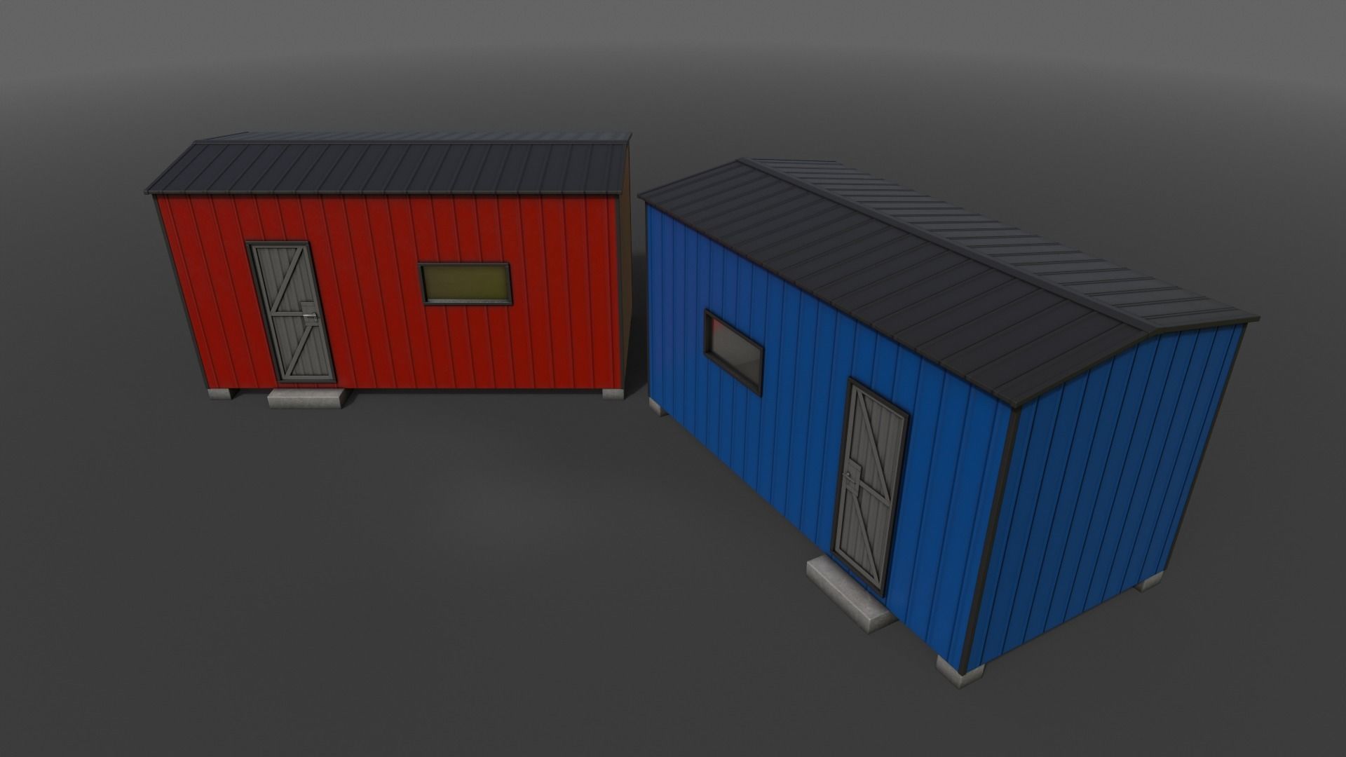 PBR Shed House A 20ft V4 Low-poly 3D model_12