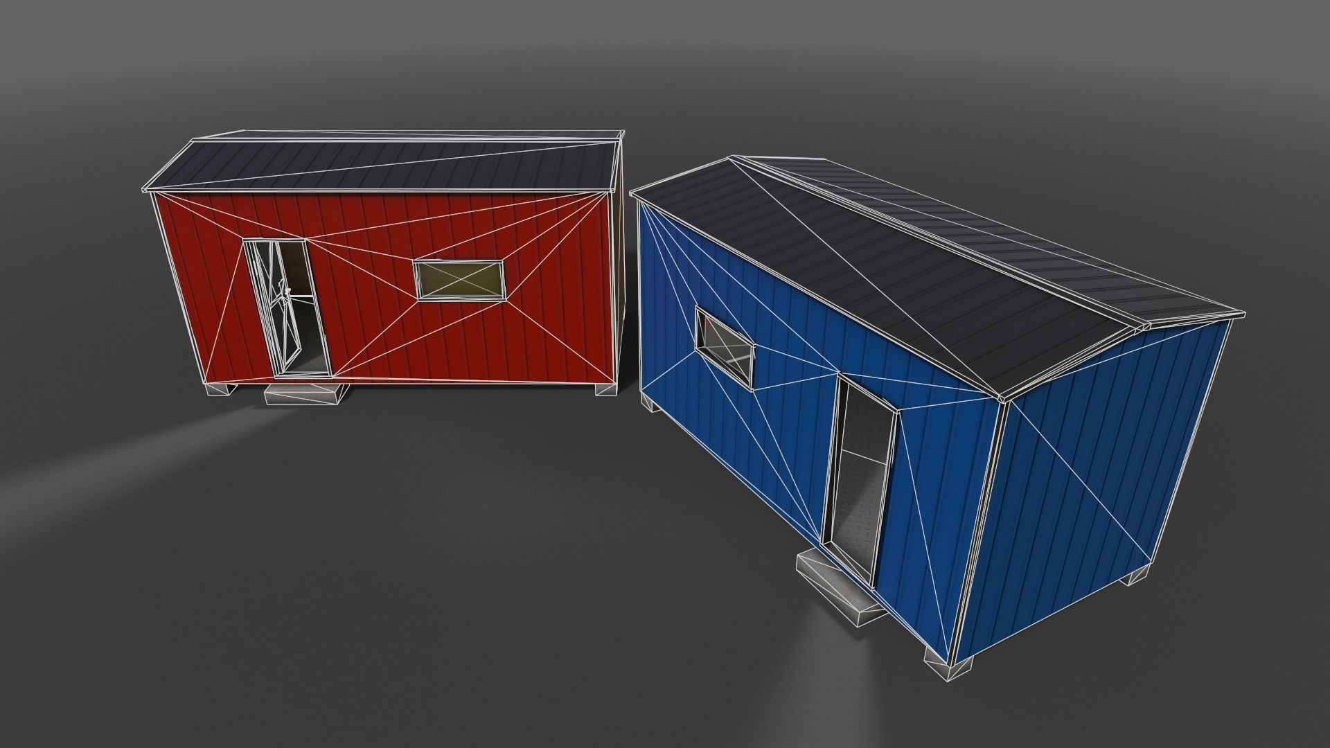 PBR Shed House A 20ft V4 Low-poly 3D model_5
