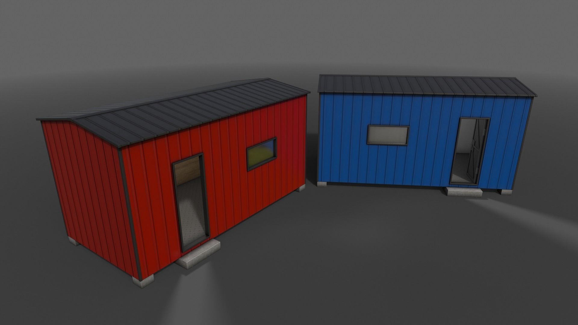 PBR Shed House A 20ft V4 Low-poly 3D model_8