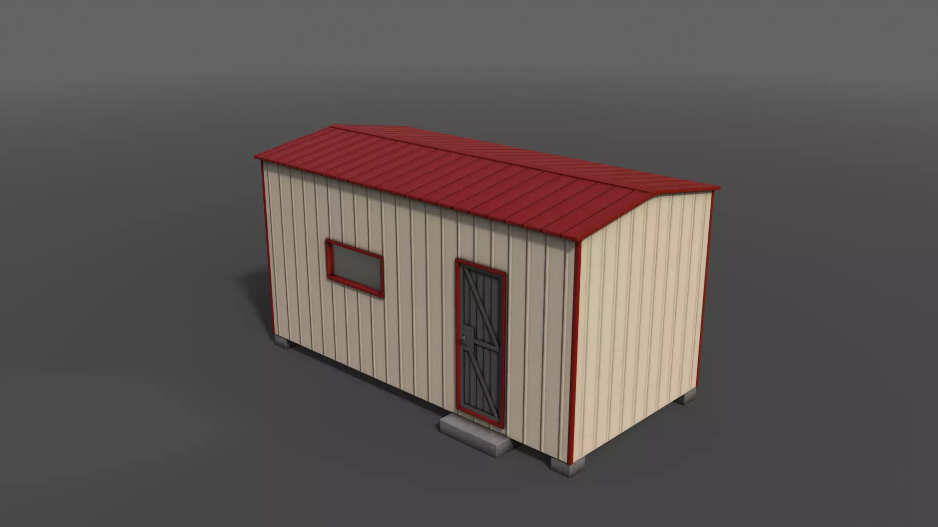 PBR Shed House A 20ft V4 Low-poly 3D model_0