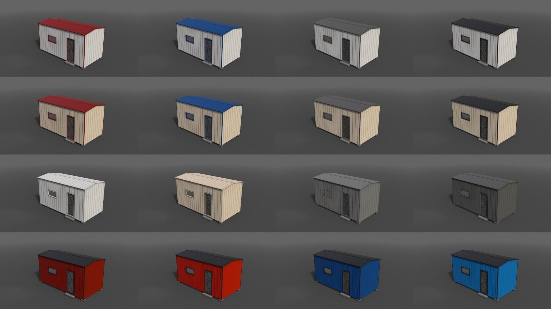 PBR Shed House A 20ft V4 Low-poly 3D model_2