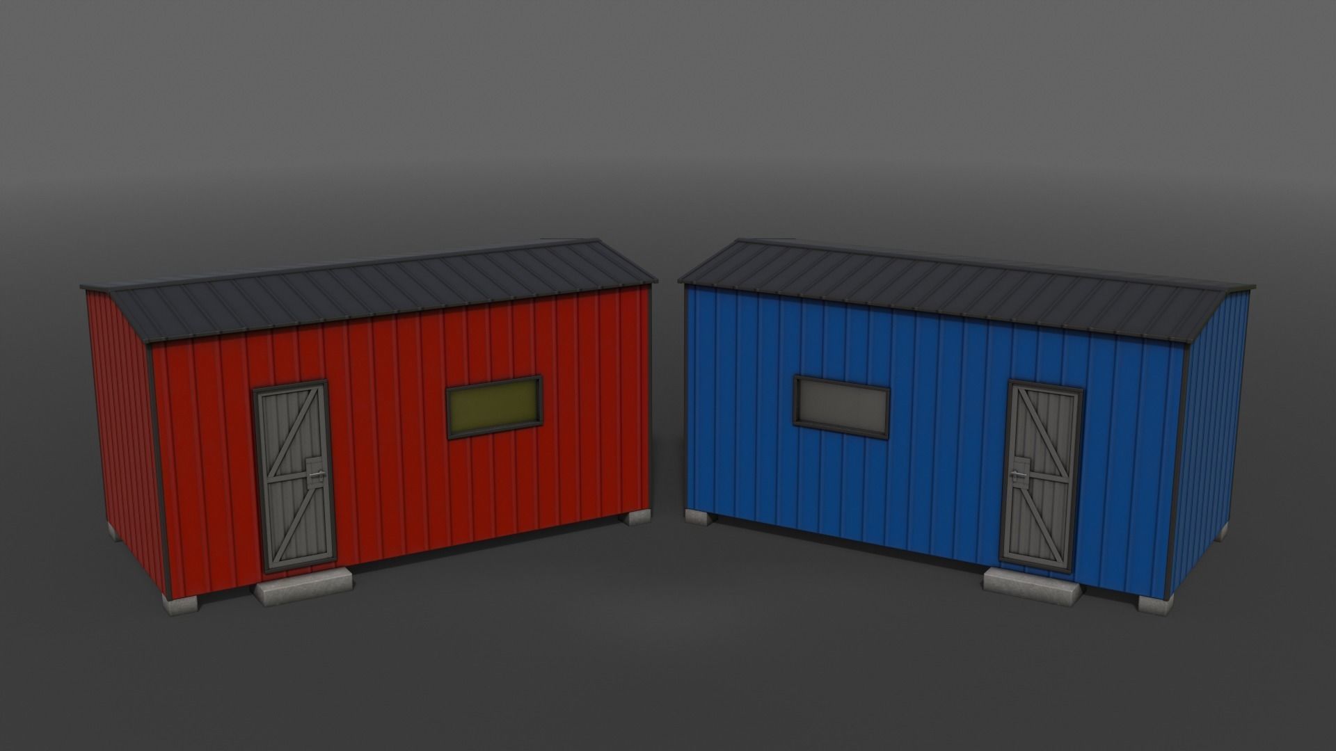 PBR Shed House A 20ft V4 Low-poly 3D model_4