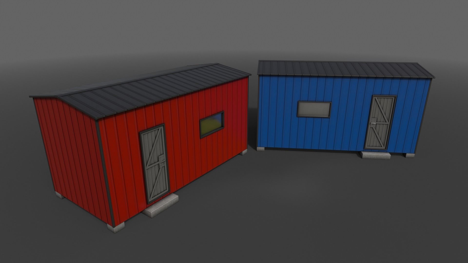PBR Shed House A 20ft V4 Low-poly 3D model_11