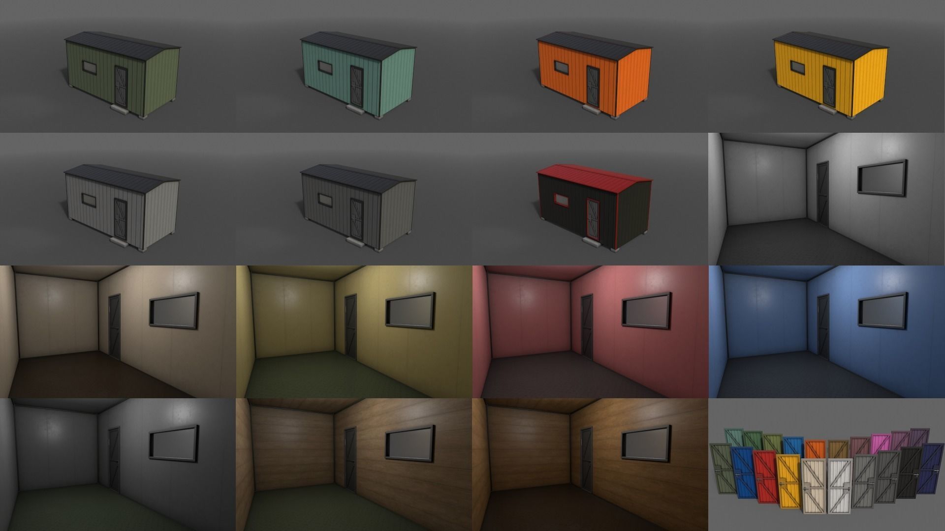 PBR Shed House A 20ft V4 Low-poly 3D model_3