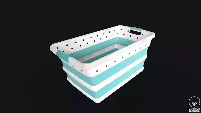 Laundry Bucket Low-poly 3D model