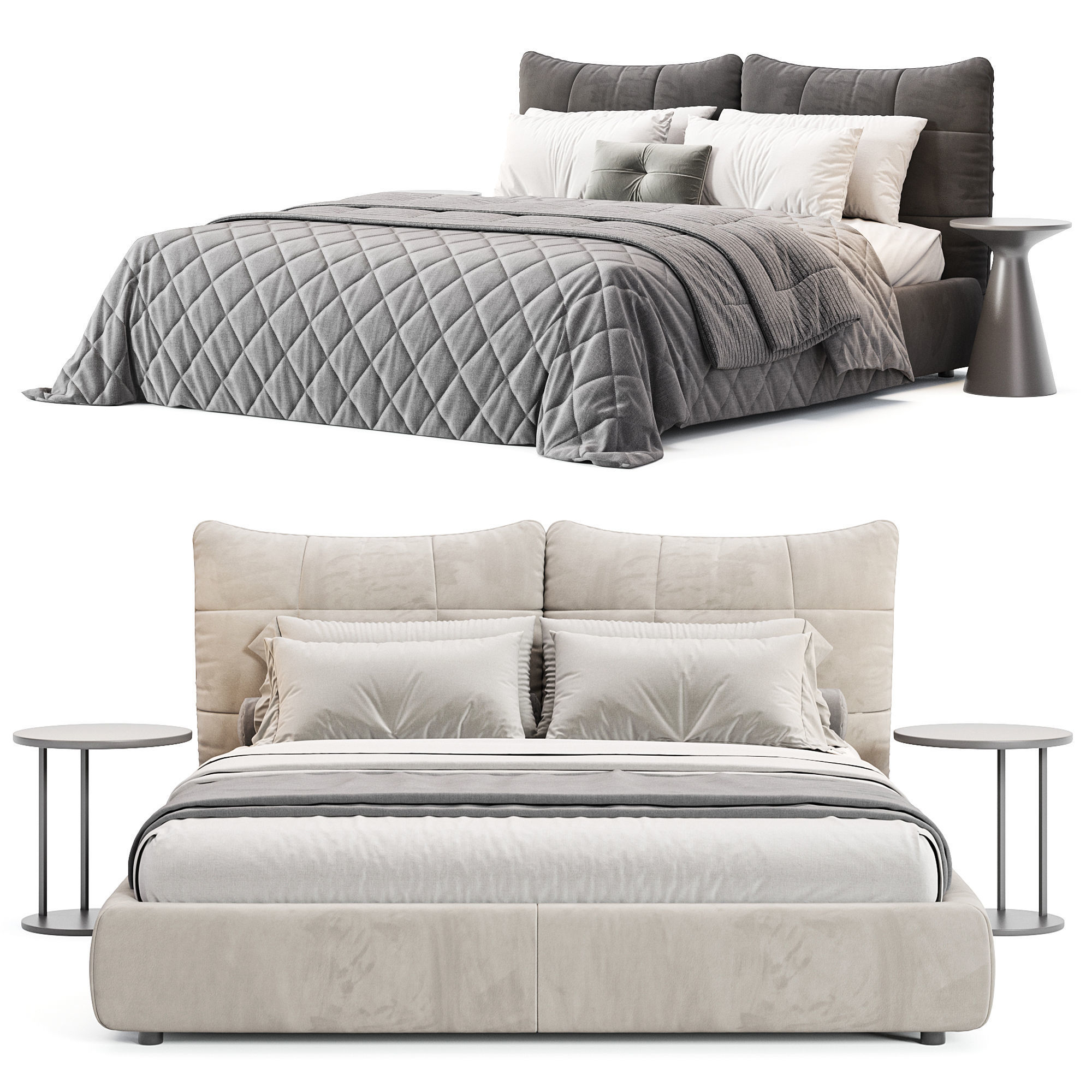 Double bed EVA DUE by Cierre 3D model_1