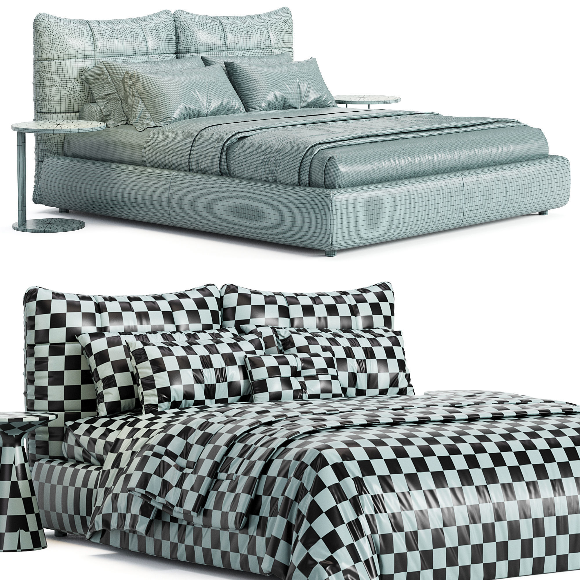 Double bed EVA DUE by Cierre 3D model_5