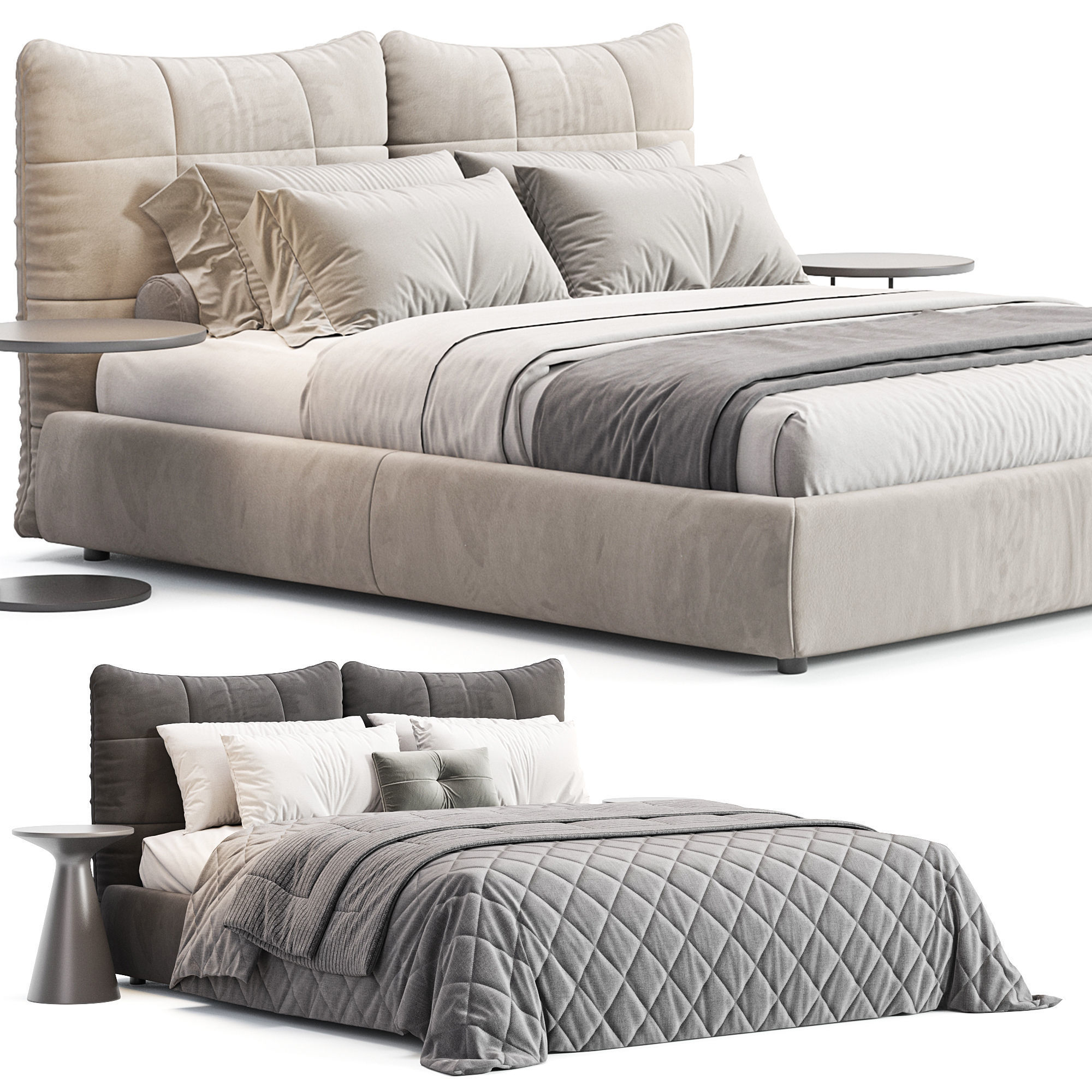 Double bed EVA DUE by Cierre 3D model_4