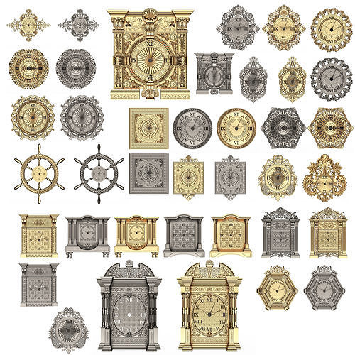 Classic Clock Collection Low-poly 3D model