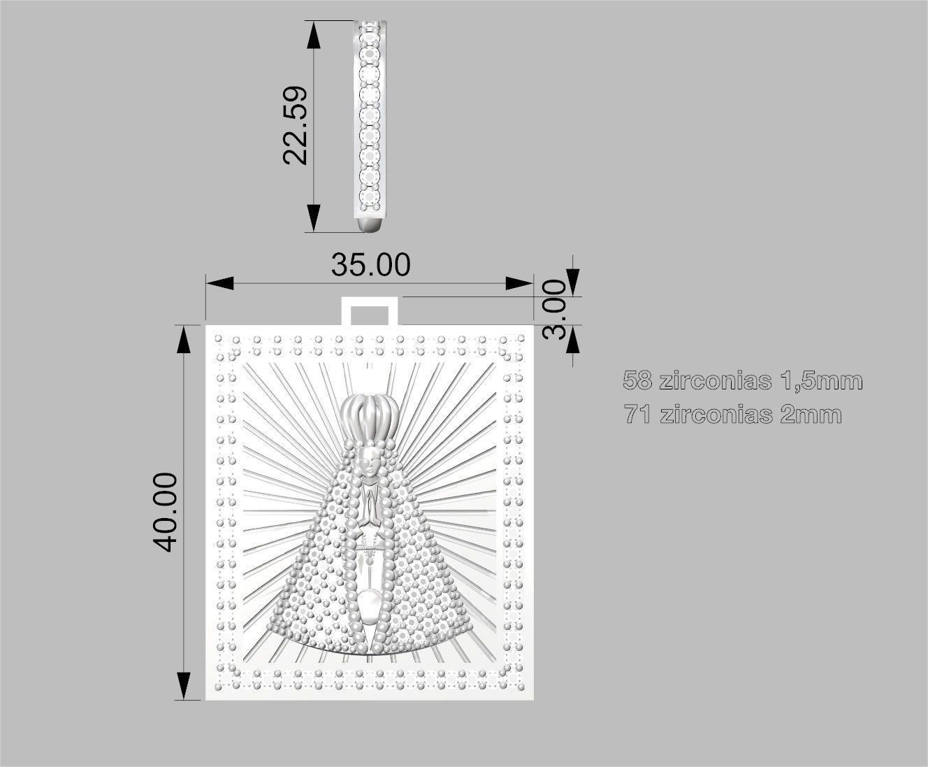 Pendant - Nossa Senhora Aparecida 3D print model_11